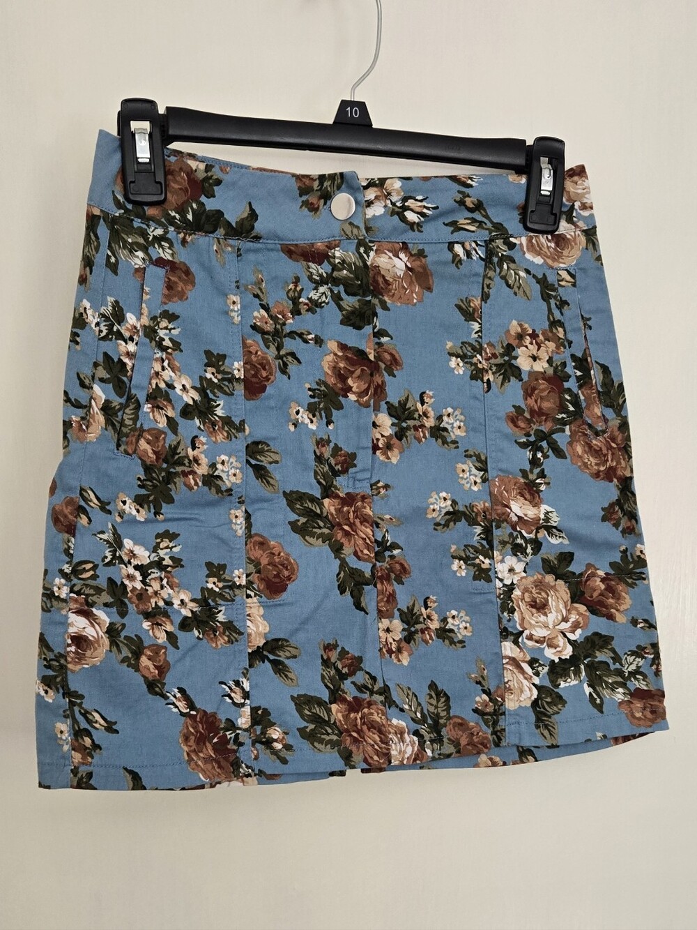 Blue Floral A-Line Skirt